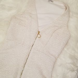Charlotte Russe White Gold Glitter Dress
